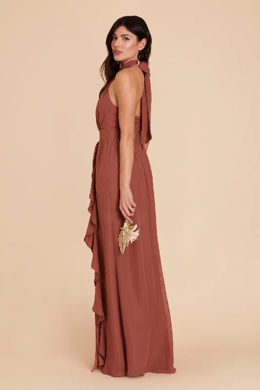 Joyce Chiffon Dress - Desert Rose