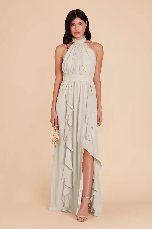 Joyce Chiffon Dress - Dove Gray