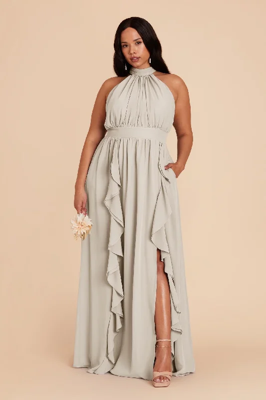 Joyce Chiffon Dress - Dove Gray