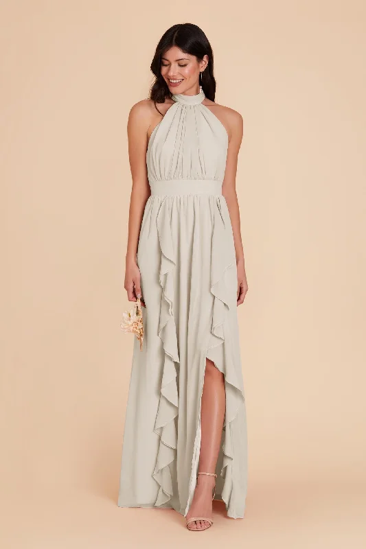 Joyce Chiffon Dress - Dove Gray