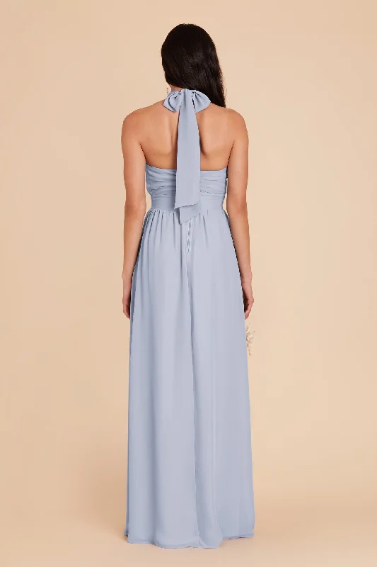 Joyce Chiffon Dress - Dusty Blue