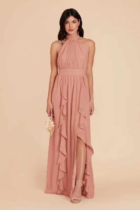 Joyce Chiffon Dress - Dusty Rose