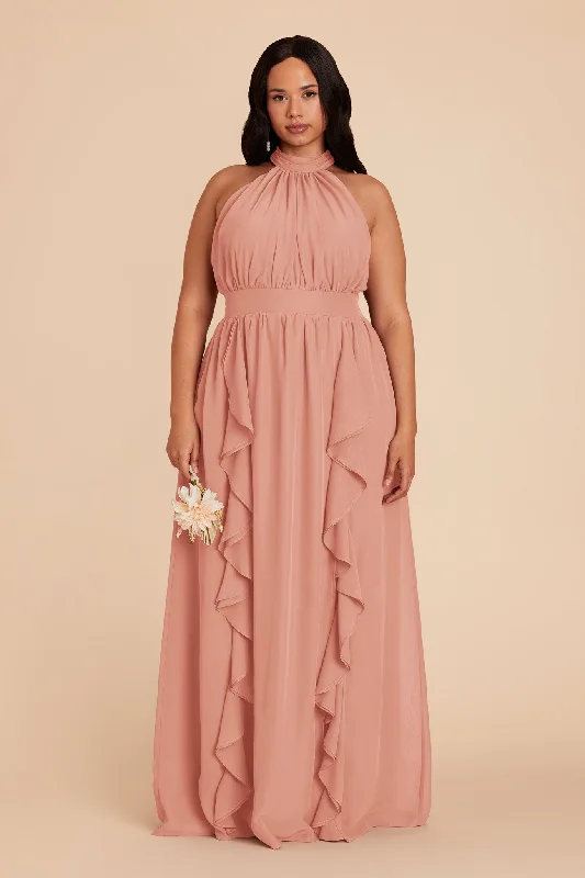 Joyce Chiffon Dress - Dusty Rose