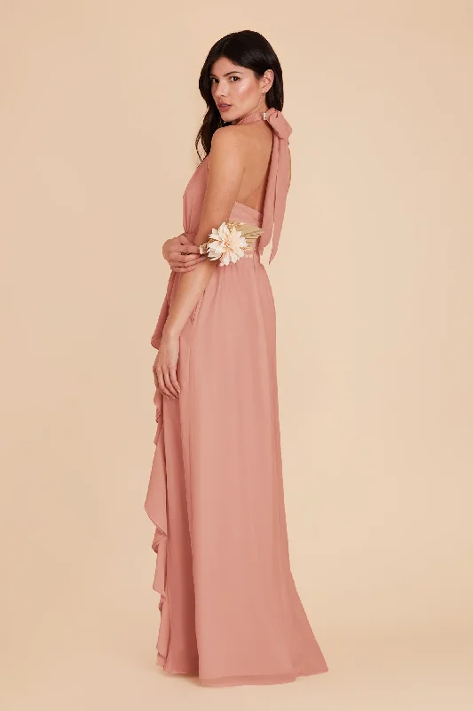 Joyce Chiffon Dress - Dusty Rose