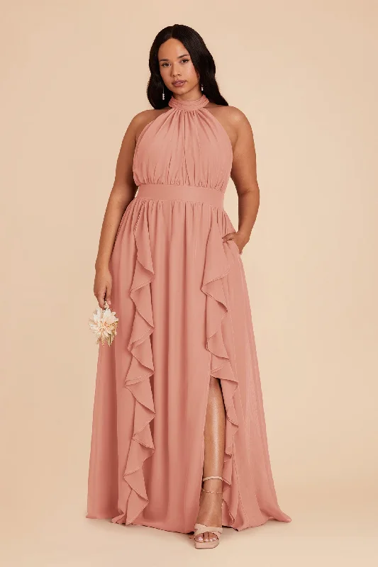 Joyce Chiffon Dress - Dusty Rose