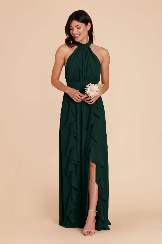 Joyce Chiffon Dress - Emerald