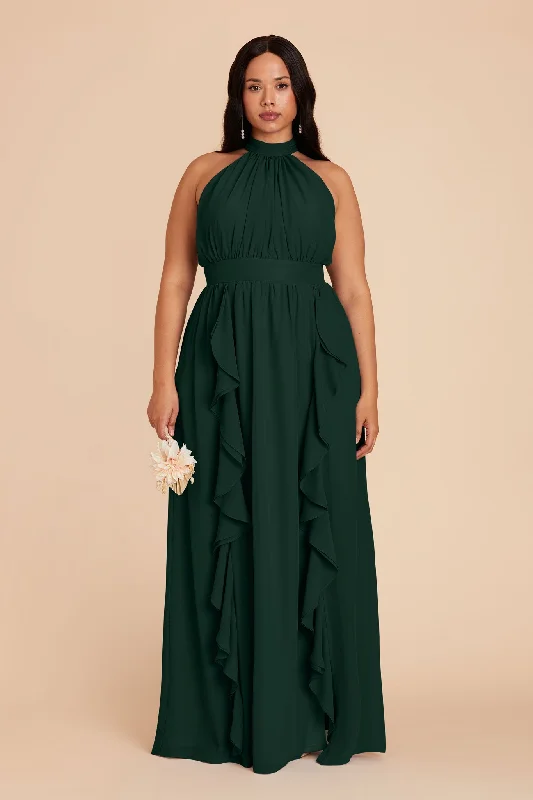 Joyce Chiffon Dress - Emerald