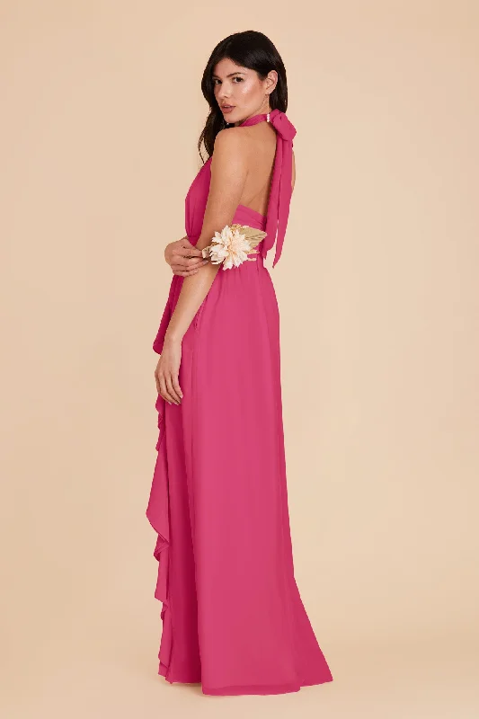 Joyce Chiffon Dress - Fuchsia