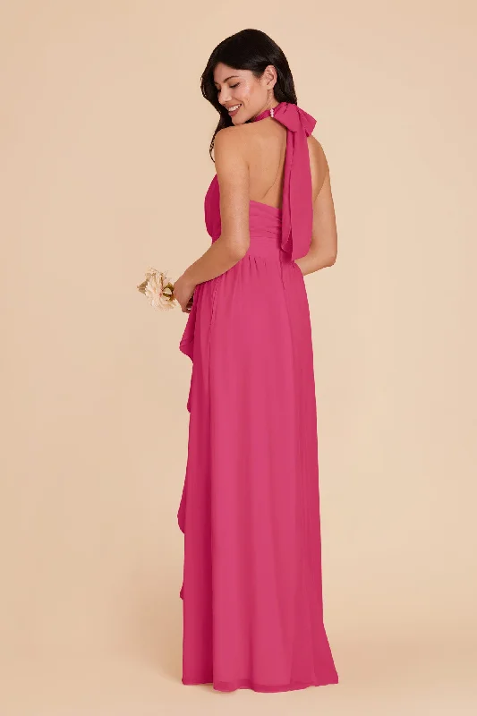 Joyce Chiffon Dress - Fuchsia