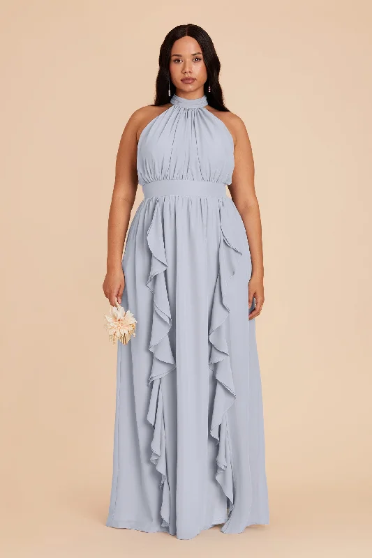 Joyce Chiffon Dress - Ice Blue