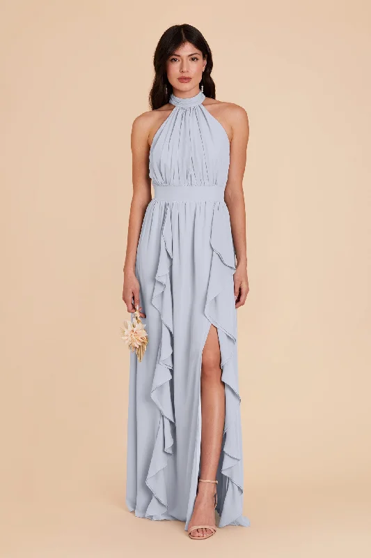 Joyce Chiffon Dress - Ice Blue