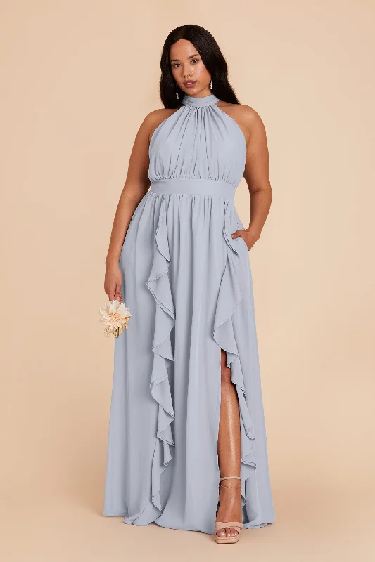 Joyce Chiffon Dress - Ice Blue