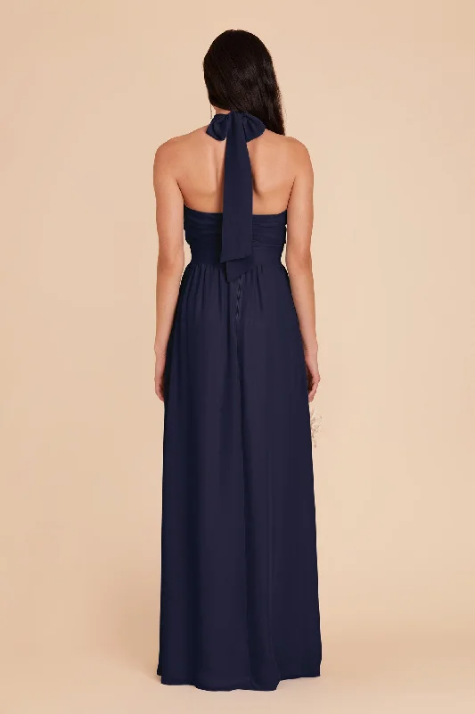 Joyce Chiffon Dress - Navy