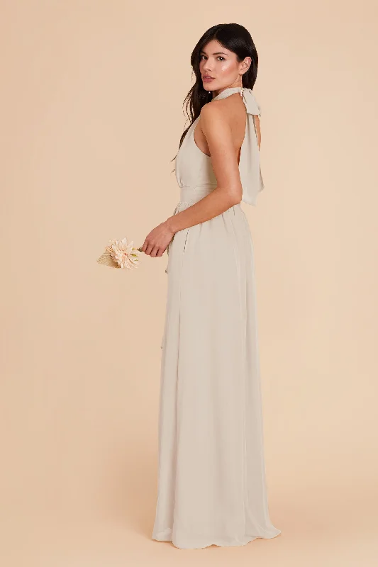 Joyce Chiffon Dress - Neutral Champagne