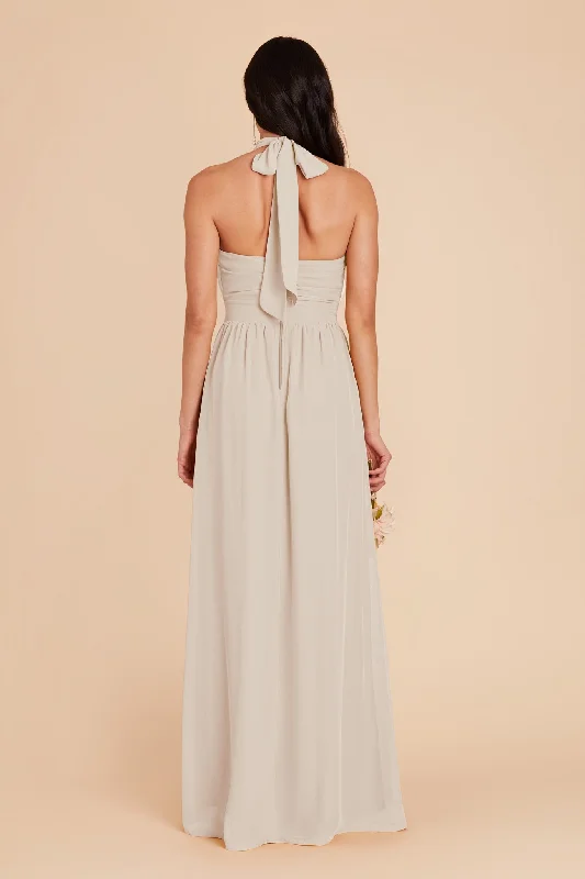 Joyce Chiffon Dress - Neutral Champagne