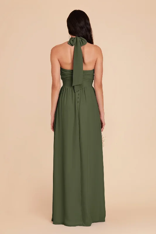 Joyce Chiffon Dress - Olive