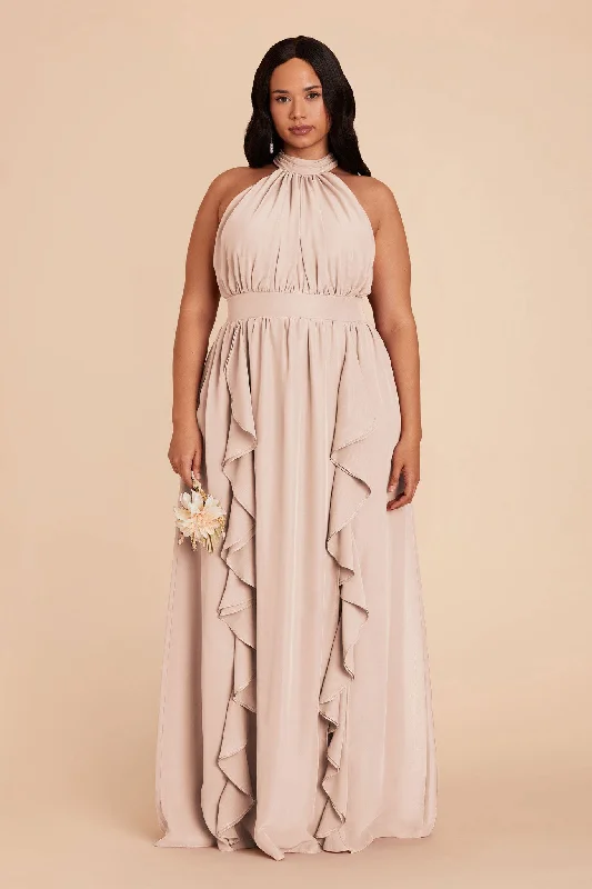 Joyce Chiffon Dress - Pale Blush