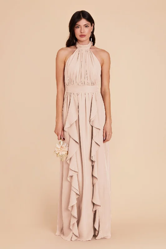 Joyce Chiffon Dress - Pale Blush