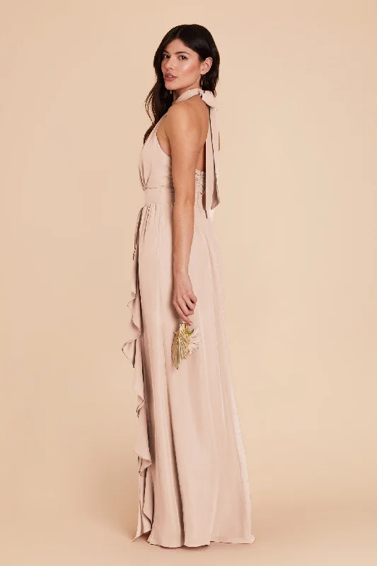 Joyce Chiffon Dress - Pale Blush