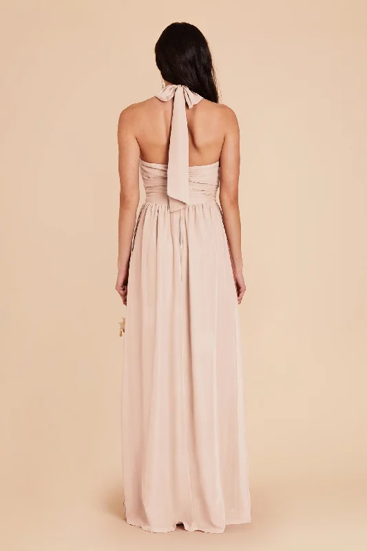 Joyce Chiffon Dress - Pale Blush