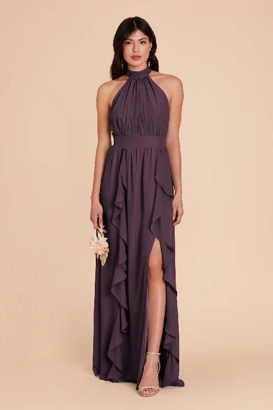 Joyce Chiffon Dress - Plum