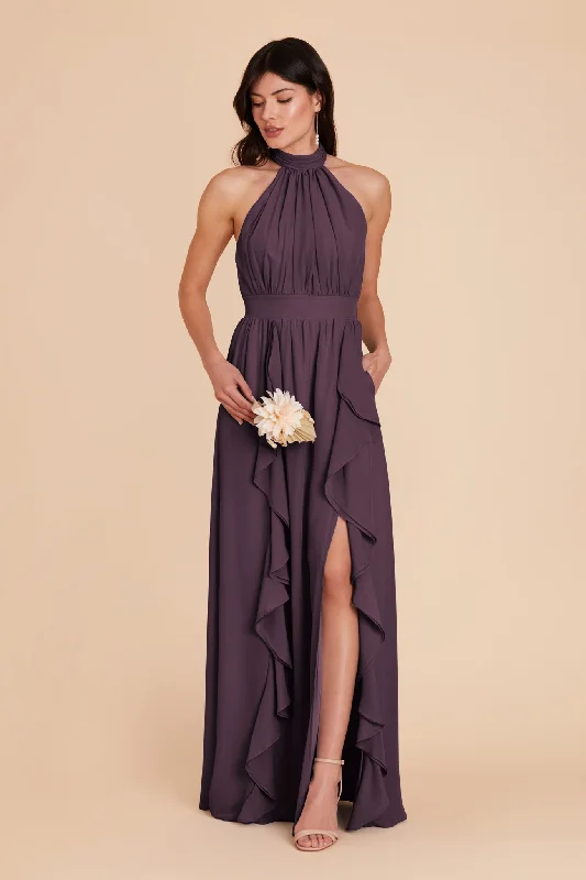 Joyce Chiffon Dress - Plum