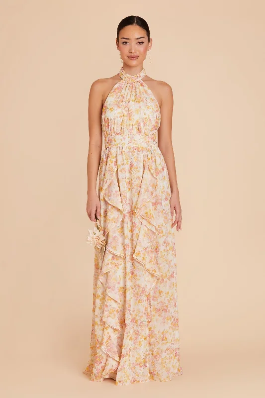 Joyce Chiffon Dress - Pressed Floral