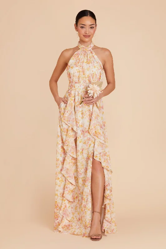 Joyce Chiffon Dress - Pressed Floral