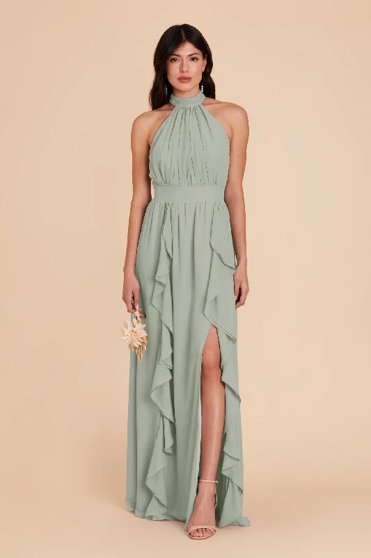 Joyce Chiffon Dress - Sage