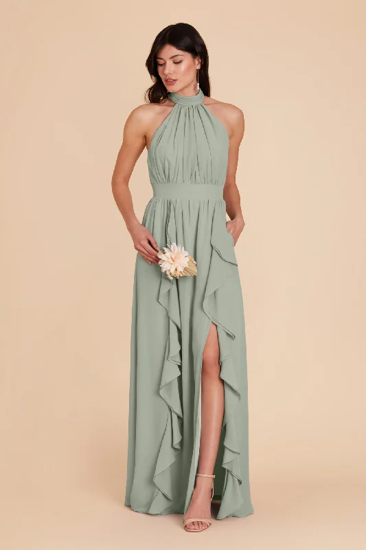 Joyce Chiffon Dress - Sage