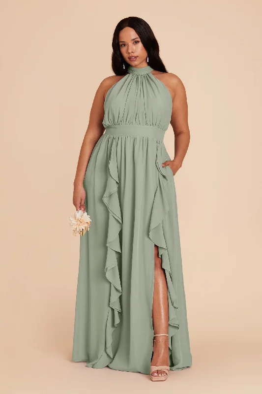 Joyce Chiffon Dress - Sage