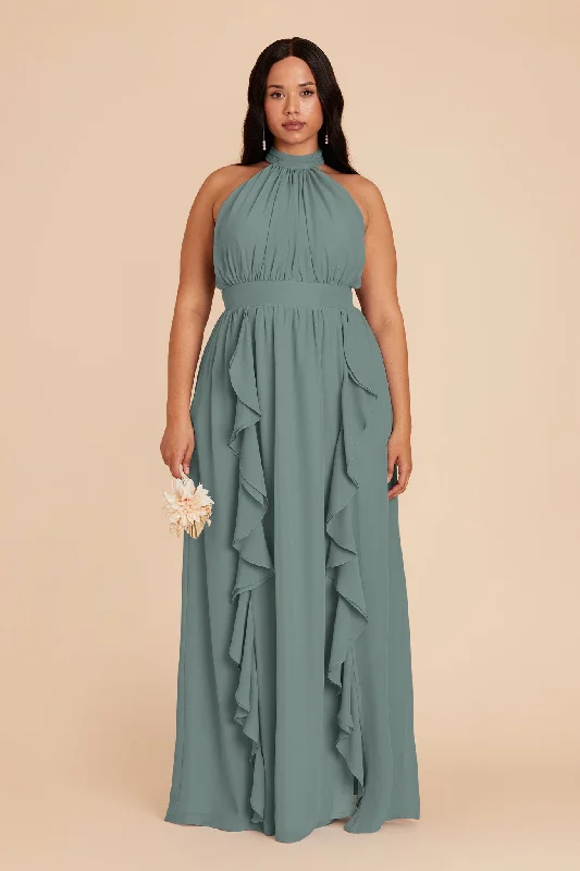 Joyce Chiffon Dress - Sea Glass