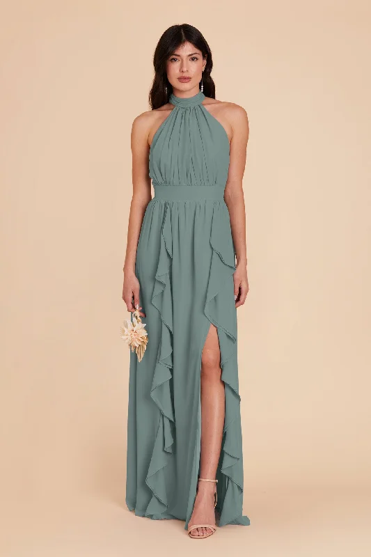 Joyce Chiffon Dress - Sea Glass