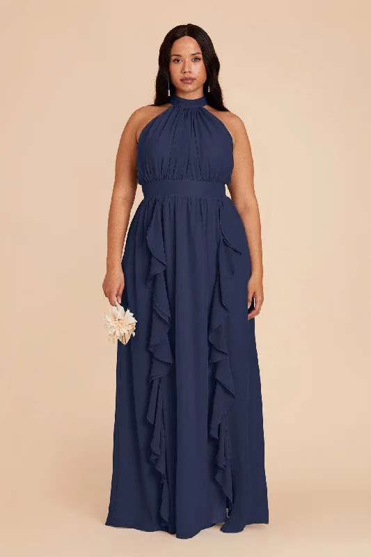 Joyce Chiffon Dress - Slate Blue