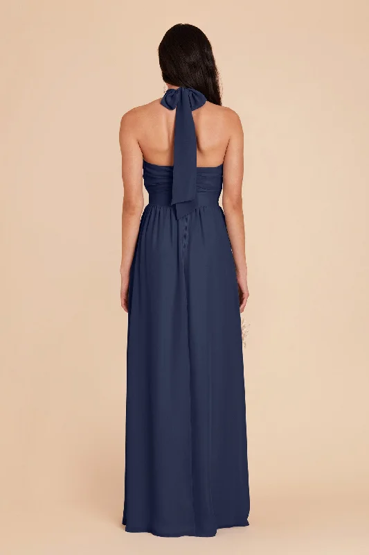 Joyce Chiffon Dress - Slate Blue