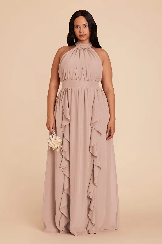 Joyce Chiffon Dress - Taupe