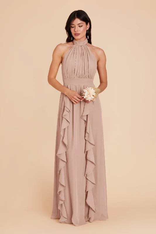 Joyce Chiffon Dress - Taupe