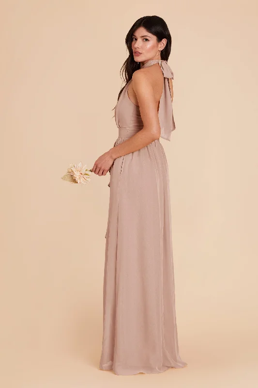 Joyce Chiffon Dress - Taupe