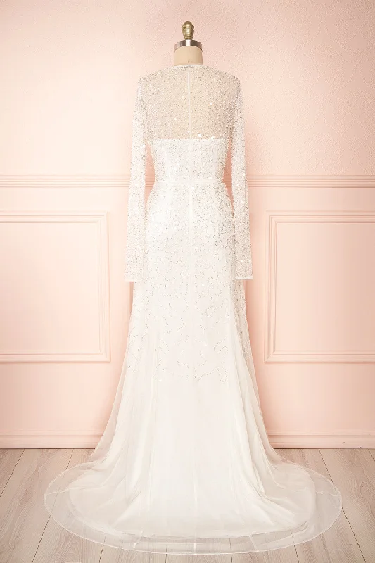 Judith | Long Sleeve Beaded Bridal Dress