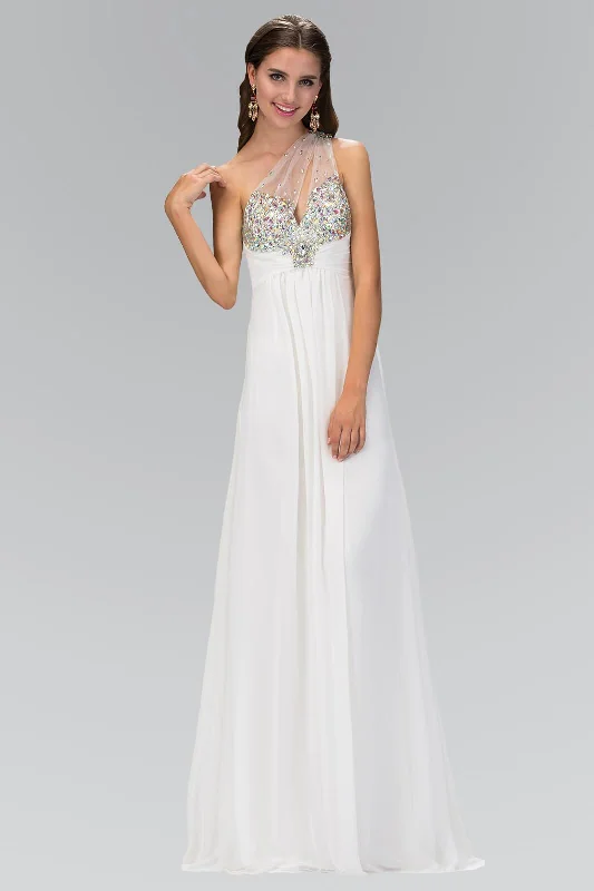 Long Formal One Shoulder Chiffon Prom Dress Sale