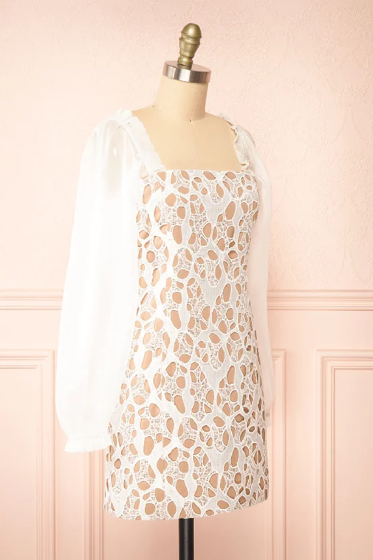 Oriane | Short White Lacy Dress