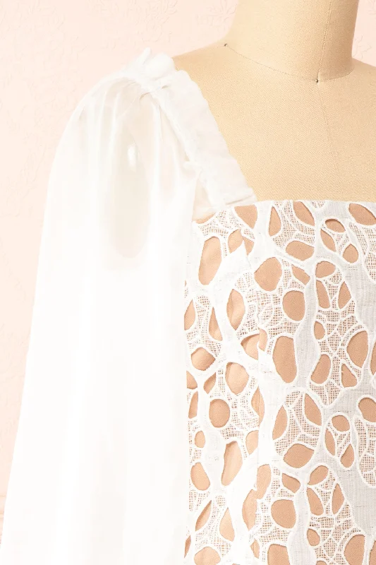 Oriane | Short White Lacy Dress