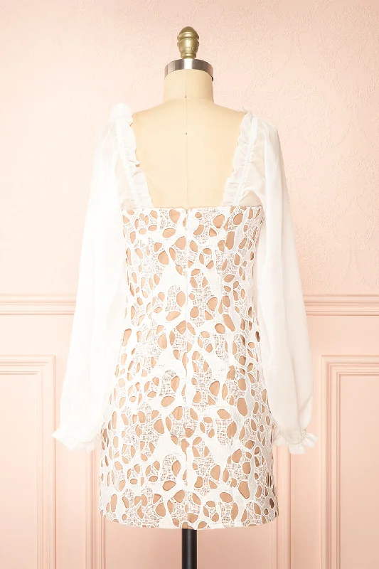 Oriane | Short White Lacy Dress