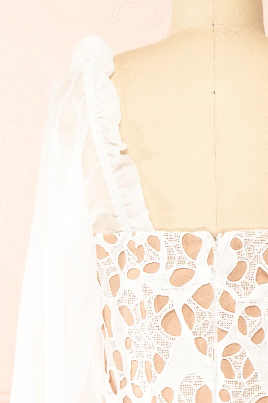 Oriane | Short White Lacy Dress