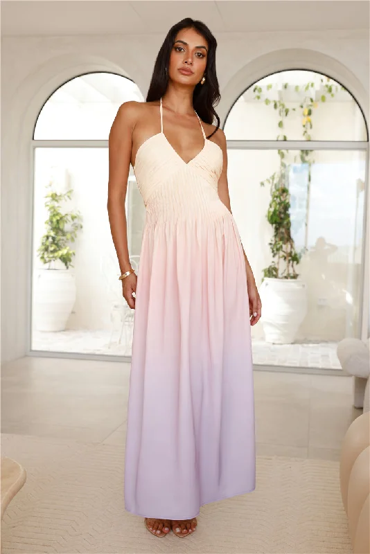 Rising Sun Halter Maxi Dress Purple