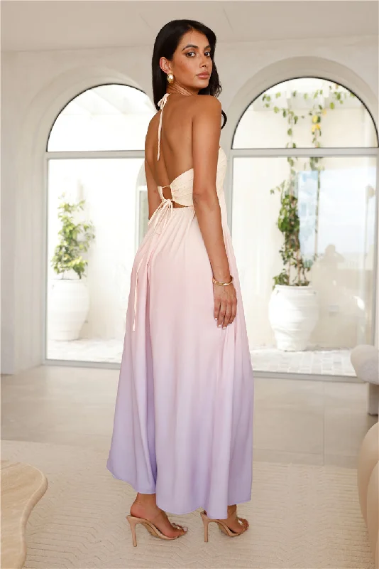 Rising Sun Halter Maxi Dress Purple