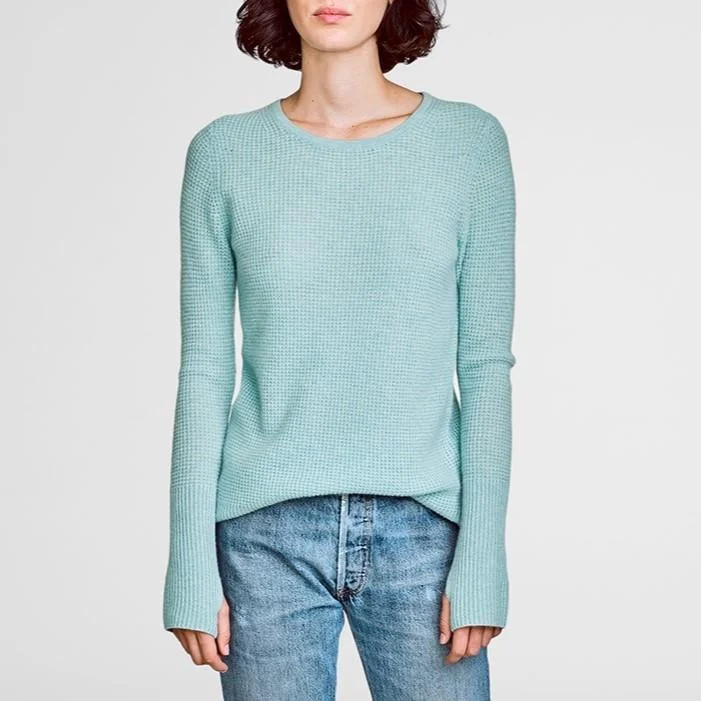 Cashmere Thermal Crewneck (Soft Jade Heather)