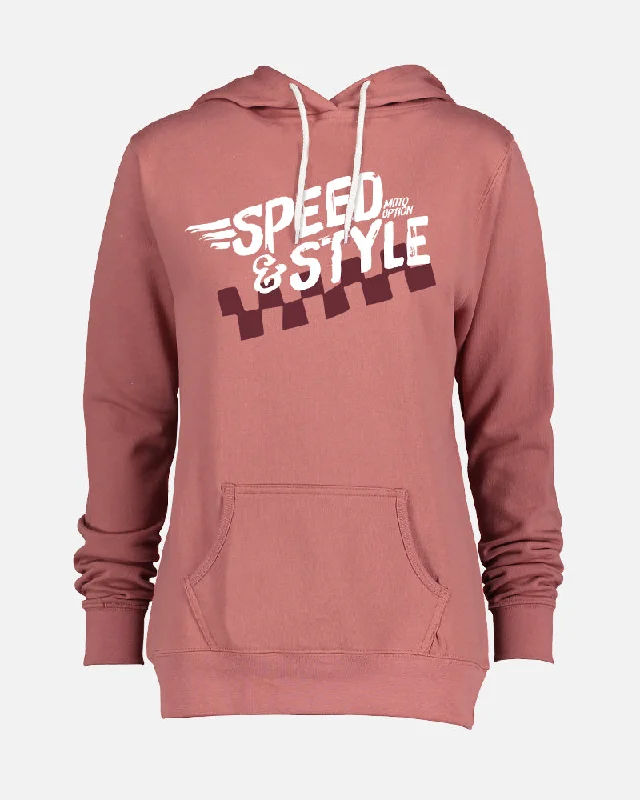 WOMENS SPEED AND STYLE HOODIE - DUSTY ROSE