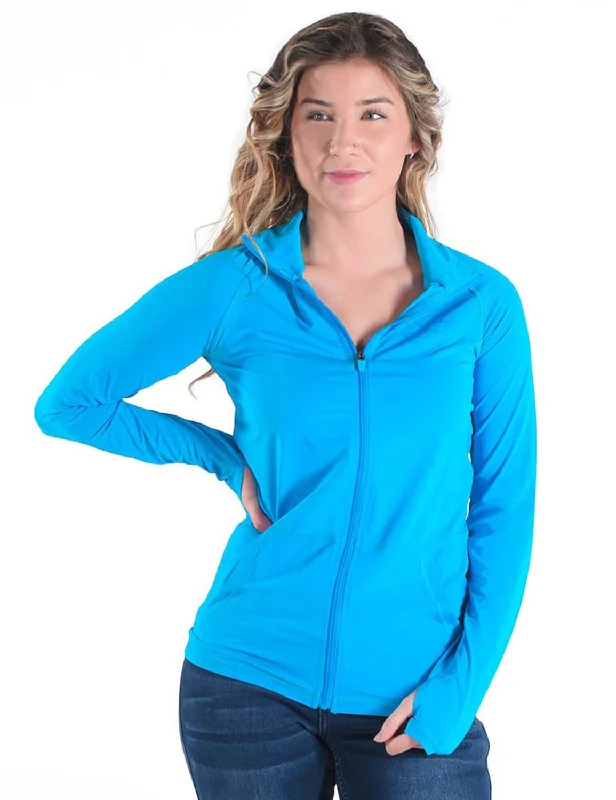 Cowgirl Tuff Womens Cooling UPF Aqua Nylon Softshell Jacket