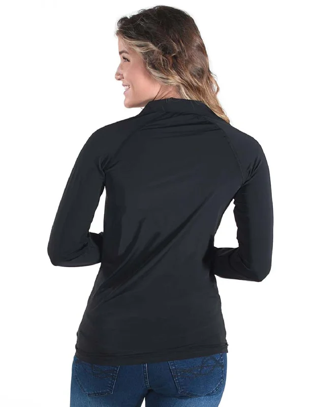 Cowgirl Tuff Womens Cooling UPF Black Nylon Softshell Jacket